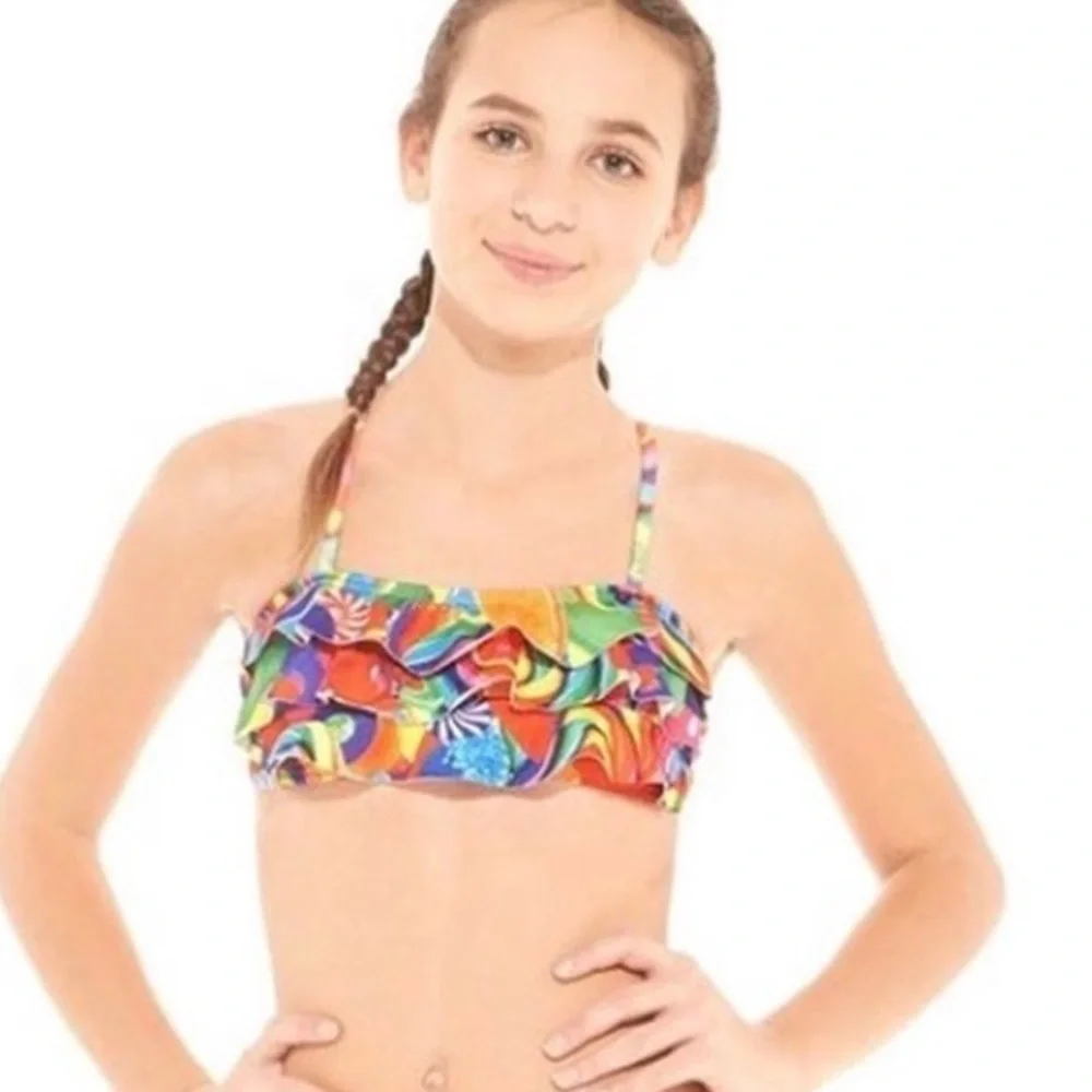 NWT Zara Terez Girls Bubblegum print Bikini Top sz 14